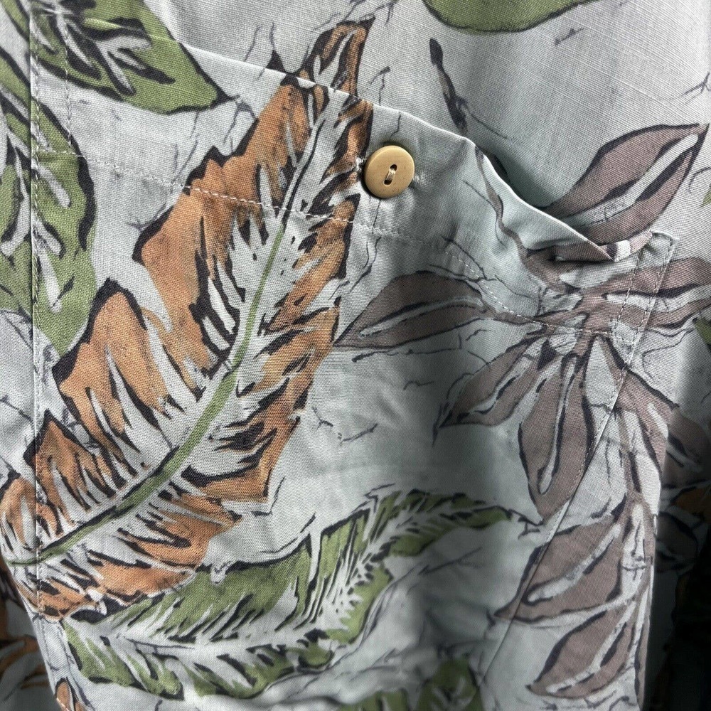 Burma Bibas Blue Short Sleeve Button-Down Shirt XXL NWT Tropical Leaves - Picture 8 of 12